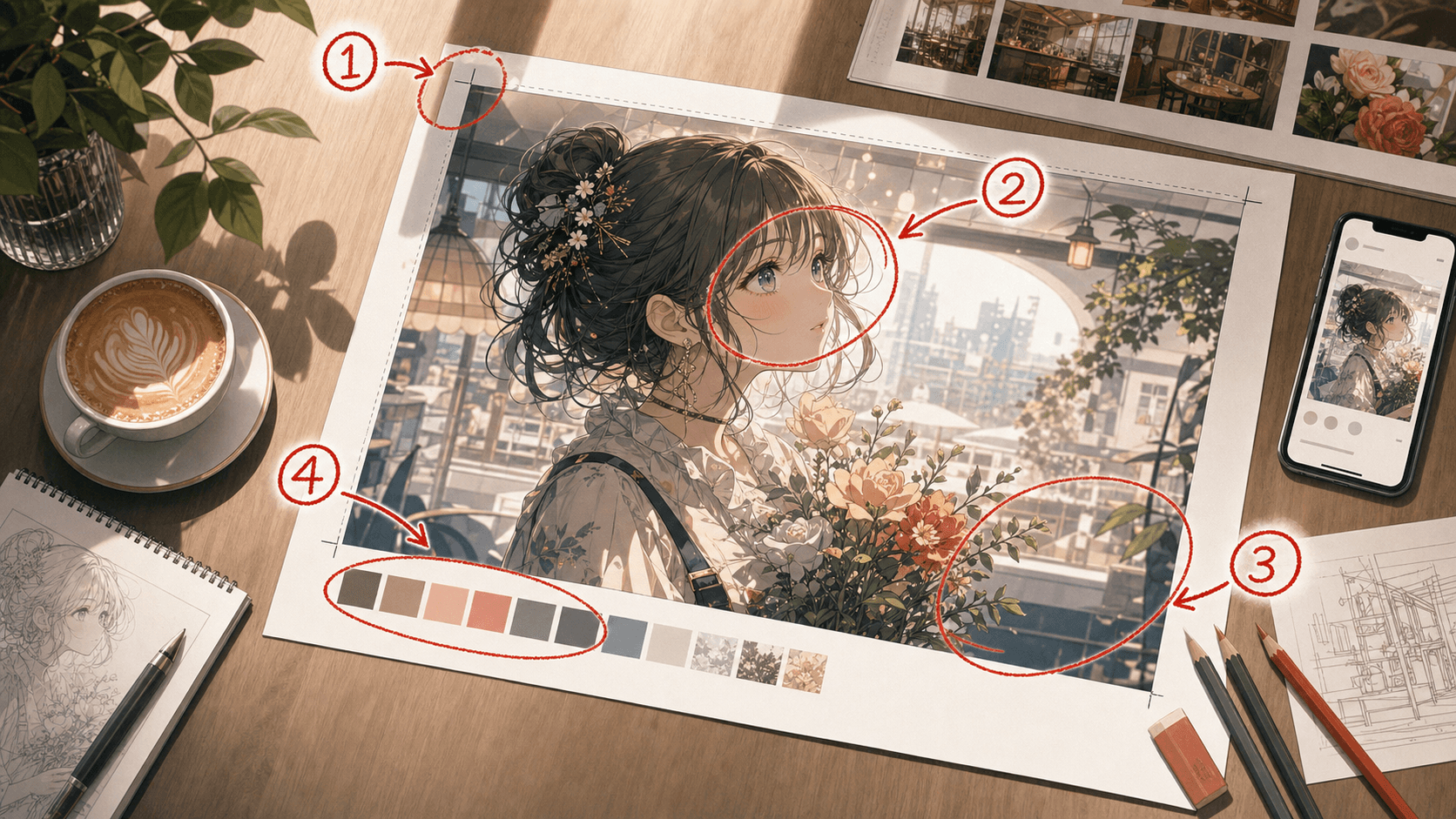 色で伝える一場面のデモ作品